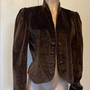 PATTY WOODARD  V-Neck   Buttons down Brown color VELVET  Women's Jacket
